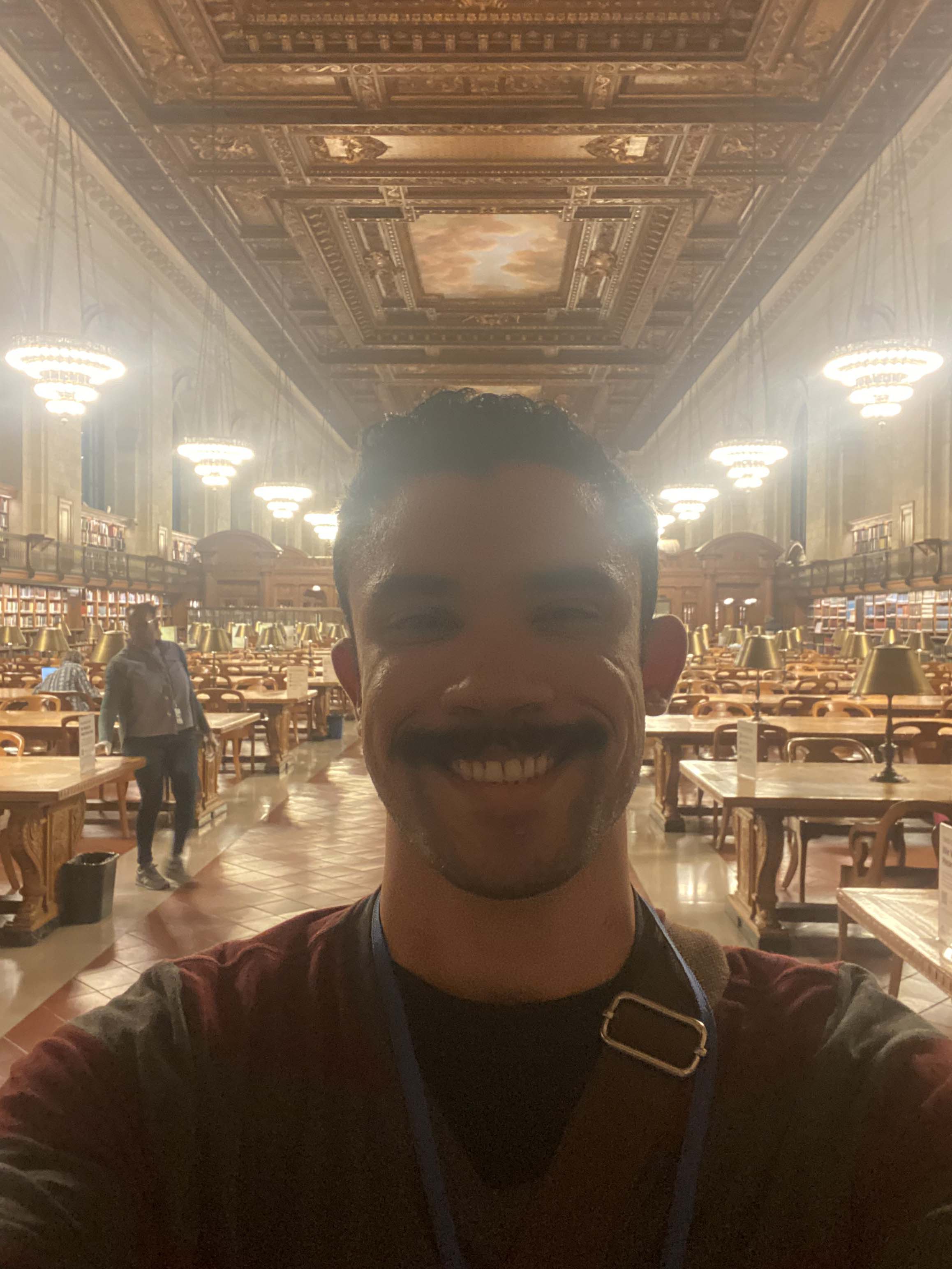 Young man in the NYPL Reading Room